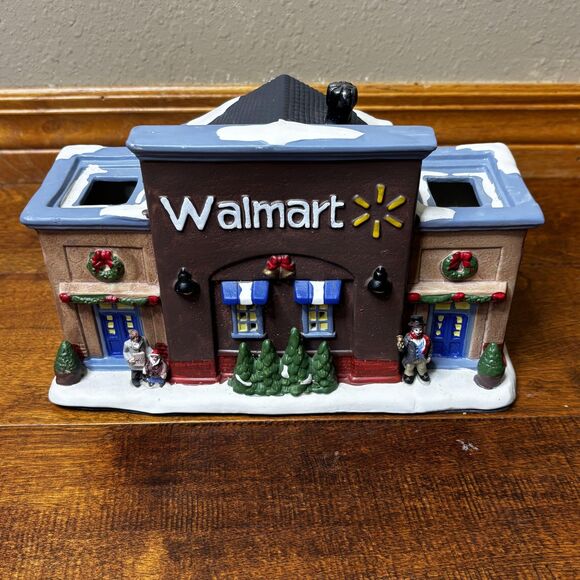 Walmart Village Collection 2018 Christmas Store Ceramic Light Up Decoration 12x7 - Picture 1 of 12